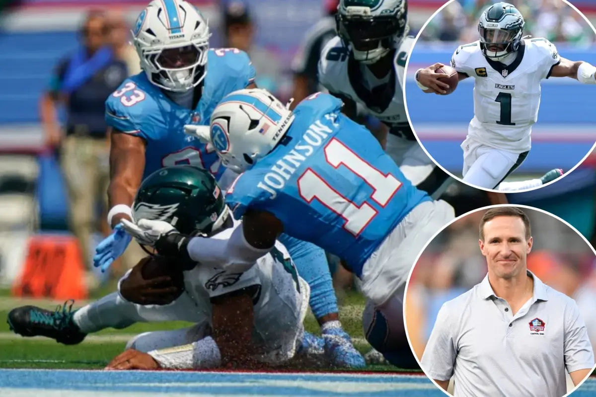 Drew Brees criticizes Jalen Hurts for sliding before reaching the first down: 'Use your shoulder'