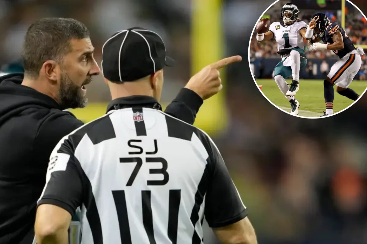 Eagles' Nick Sirianni shouts at Bears linebacker 'you're a p---y' in wild sideline footage