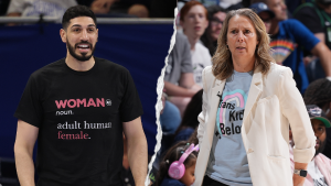 Enes Freedom criticizes Cheryl Reeve for claiming that supporters of women's sports want to eliminate transgender individuals.