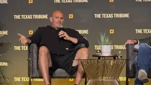 Fetterman mistakenly refers to himself as a 'lifelong Republican' during an event