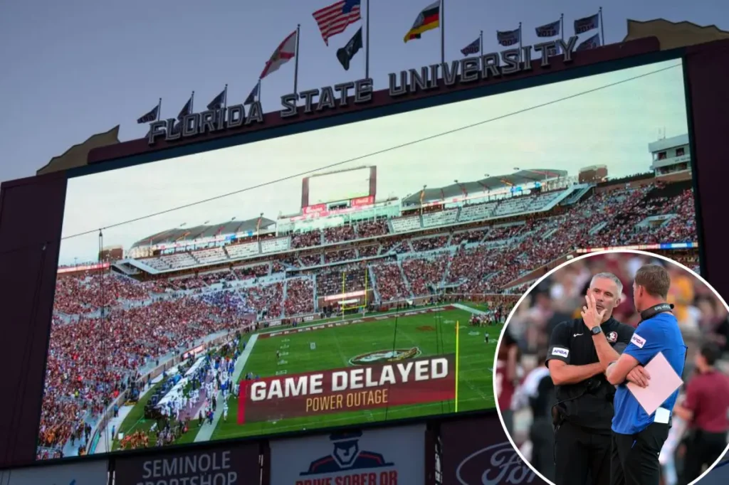 Florida State-SMU game thrown into disarray due to power outage causing almost a two-hour delay