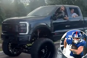 Footage shows Cam Skattebo's hectic journey to the Giants' game against the Cowboys