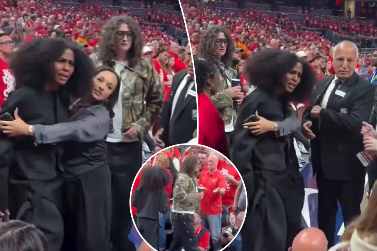 Frustrated Sydney Colson held back from WNBA fan after A'ja Wilson's finger-pointing incident
