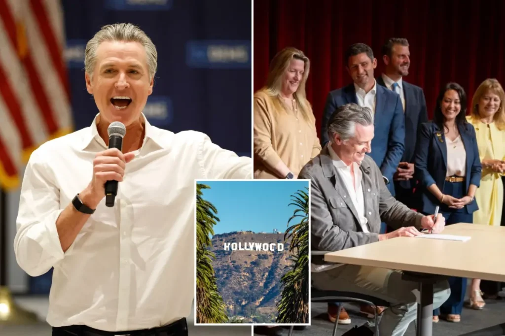Gavin Newsom approves a new tax credit in California to prevent Hollywood jobs from leaving the state.