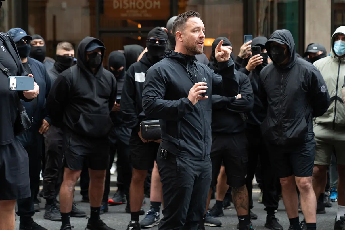 Groups of masked individuals are conducting raids throughout England.