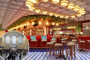 Inside the large Italian restaurant and market launch at Grand Central