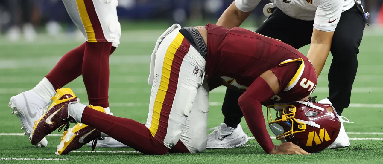 Jayden Daniels of the Commanders Dislocates Elbow, Hitting Fantasy Football Teams Hard