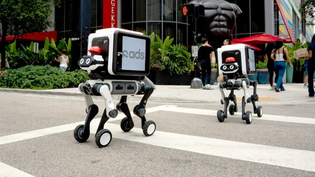 Legged robot climbs stairs to deliver packages