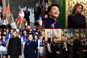 Melania welcomes Madame Peng for a visit to the Smithsonian's National Museum of Asian Art.
