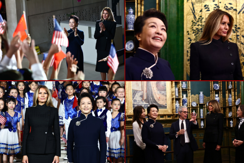 Melania welcomes Madame Peng for a visit to the Smithsonian's National Museum of Asian Art.