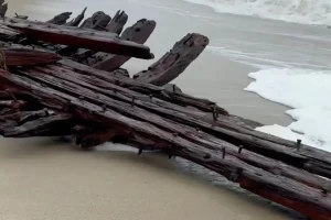 Nor'easter reveals 19th century shipwreck Warren Sawyer on Nantucket