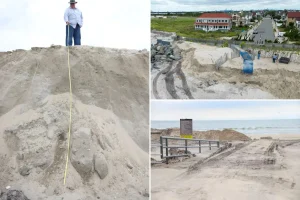 Nor'easter transforms Rockaway Beach into resembling Ireland's steep cliffs
