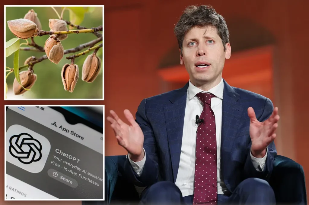 OpenAI's Sam Altman states that 38,000 ChatGPT queries require only the same amount of water as needed to grow one almond