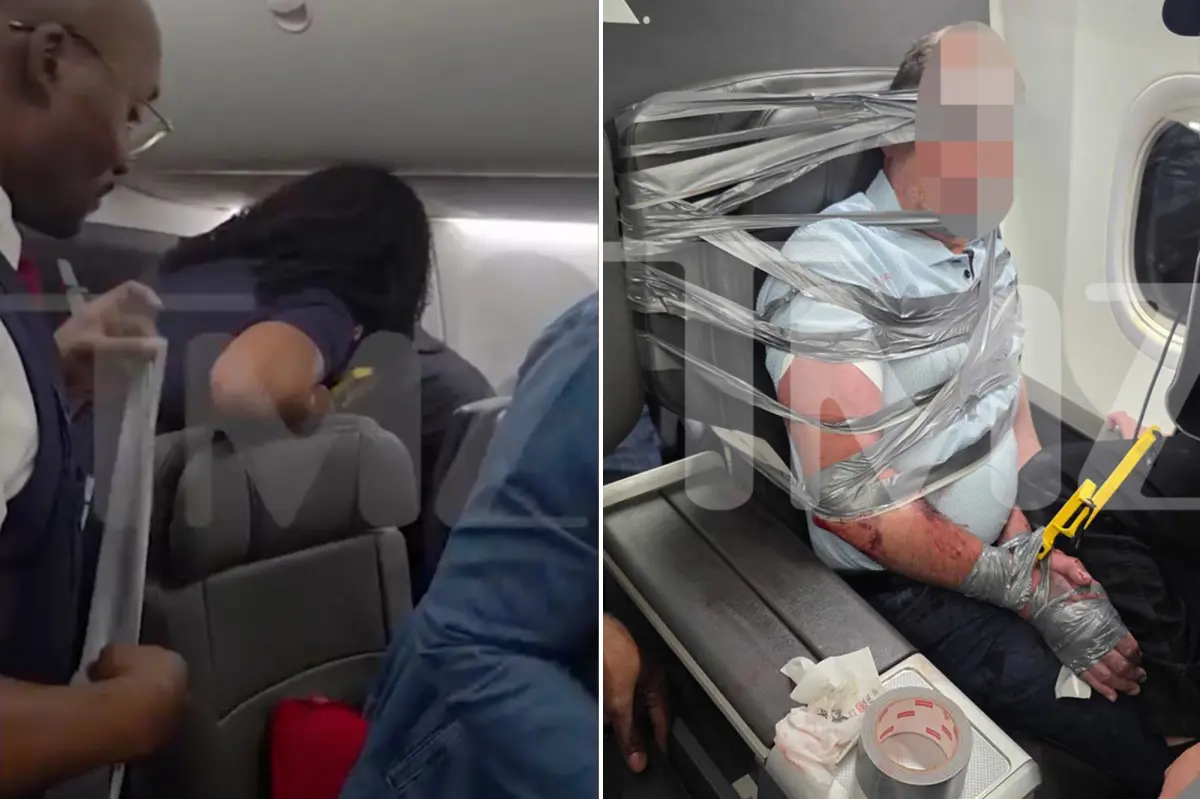 Passenger on airline taped and zip-tied after shouting racist and homophobic insults