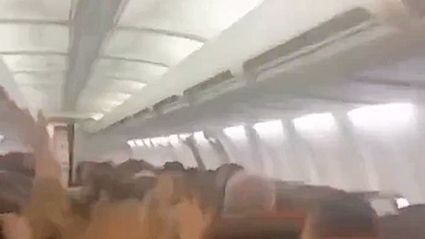 Passengers cry out as Iranian airplane cabin jolts violently during flight: video