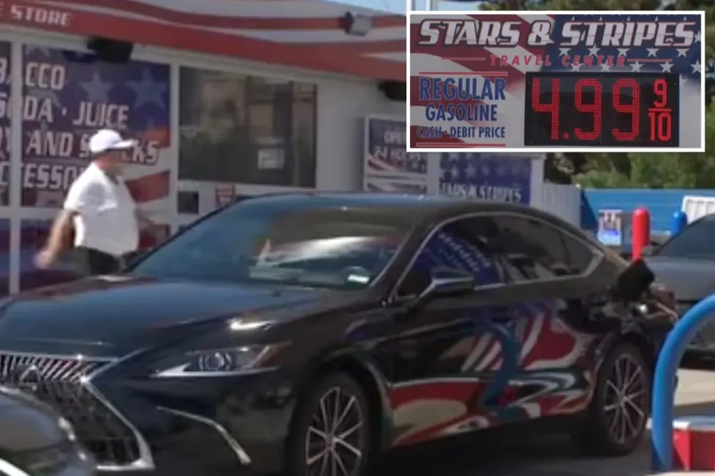 Patriotic gas station in LA attracts crowds with significant fuel price reduction