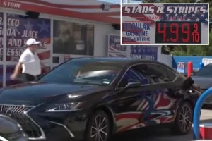 Patriotic gas station in LA attracts crowds with significant fuel price reduction