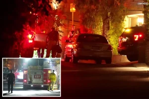 Police shoot at a suspect with a knife in a mansion in Hollywood Hills