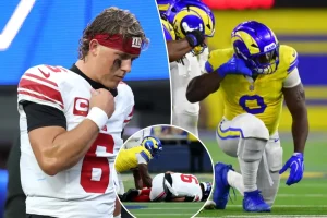 Rams player mocks Giants after injuring Jaxson Dart