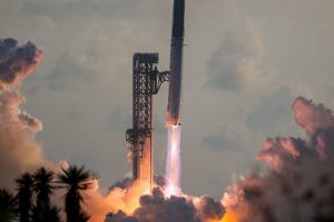 Starship by SpaceX successfully orbits for the first time and launches new Starlink satellites.