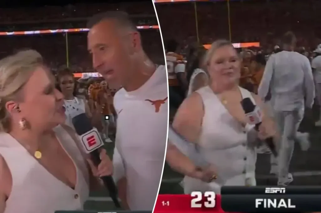 Steve Sarkisian criticized for ignoring Holly Rowe in surprising moment after intense Texas victory