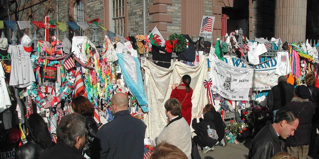 The small chapel that remained untouched with all its windows on 9/11