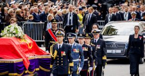 Thousands Gather in the Streets for the Funeral of King Harald V
