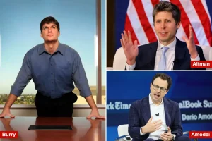 Trader Michael Burry criticizes OpenAI and Anthropic for their 'self-serving' requests to slow down AI development.