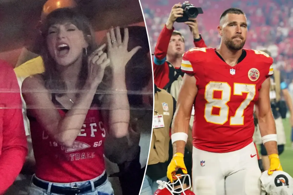 Travis Kelce's response to Taylor Swift pointing to him and saying 'that's my husband'