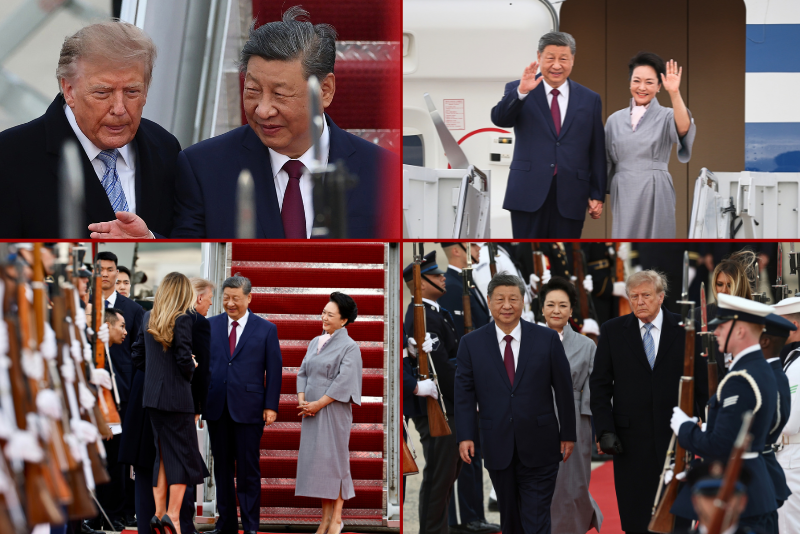Trump and Melania greet Chinese President Xi Jinping and Madam Peng during their 3-day visit to the U.S.