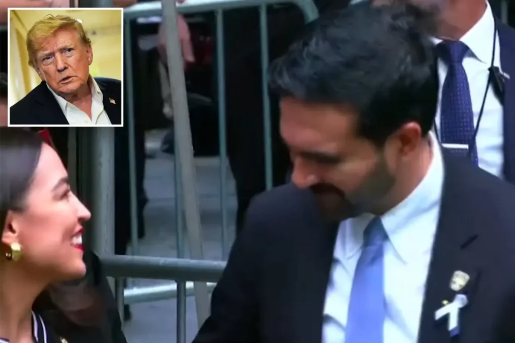 Trump criticizes AOC and Mamdani after they were seen sharing an 'inappropriate' laugh during a 9/11 ceremony