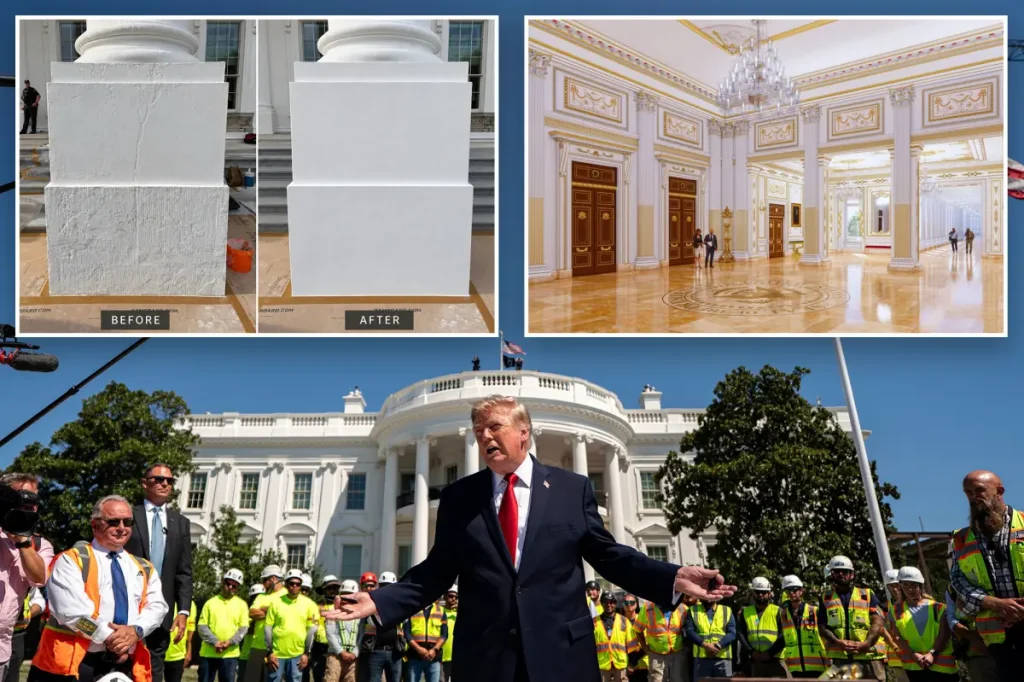 Trump criticizes former presidents for neglecting the 'messy' White House, praises upgrades that improve the residence compared to 1792.