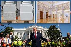 Trump criticizes former presidents for neglecting the 'messy' White House, praises upgrades that improve the residence compared to 1792.