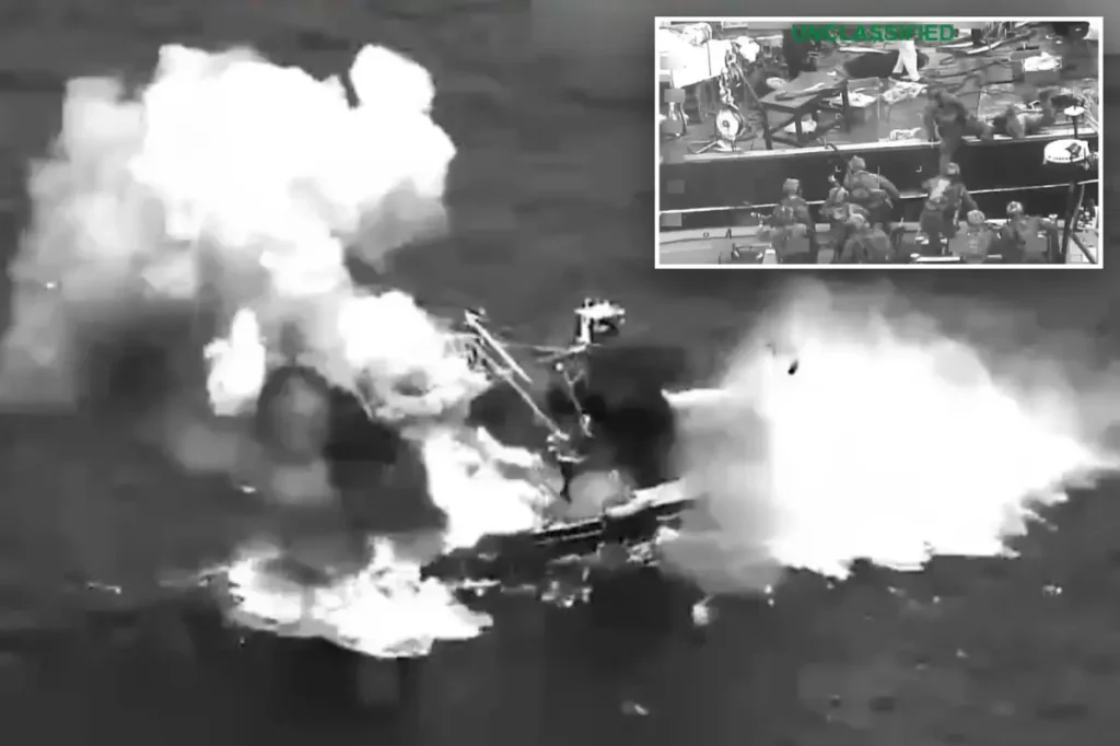 U.S. forces destroy a drug-refueling site associated with an Ecuadorian cartel in the Pacific.