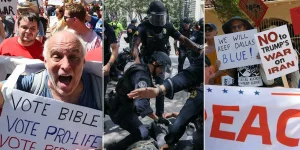 Video: Socialists and Antifa activists clash with Christians outside GOP convention — police respond