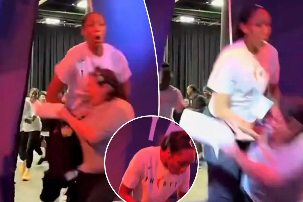 WNBA MVP A'ja Wilson unexpectedly collides with staff member in surprising moment