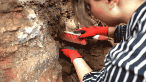 Workers uncover ancient pottery stash beneath Rustaveli Avenue in Tbilisi.