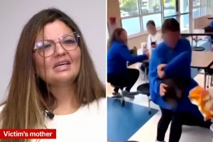 Alarming footage reveals an 11-year-old middle school student being brutally attacked by a classmate.