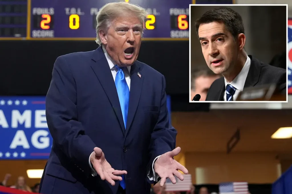 Angry Trump reveals Sen. Tom Cotton's personal cell number over legislation to eliminate daylight savings time