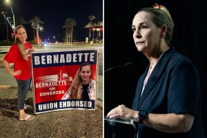 Bernadette Greene-Placentia claims she was assaulted while working on a campaign sign.