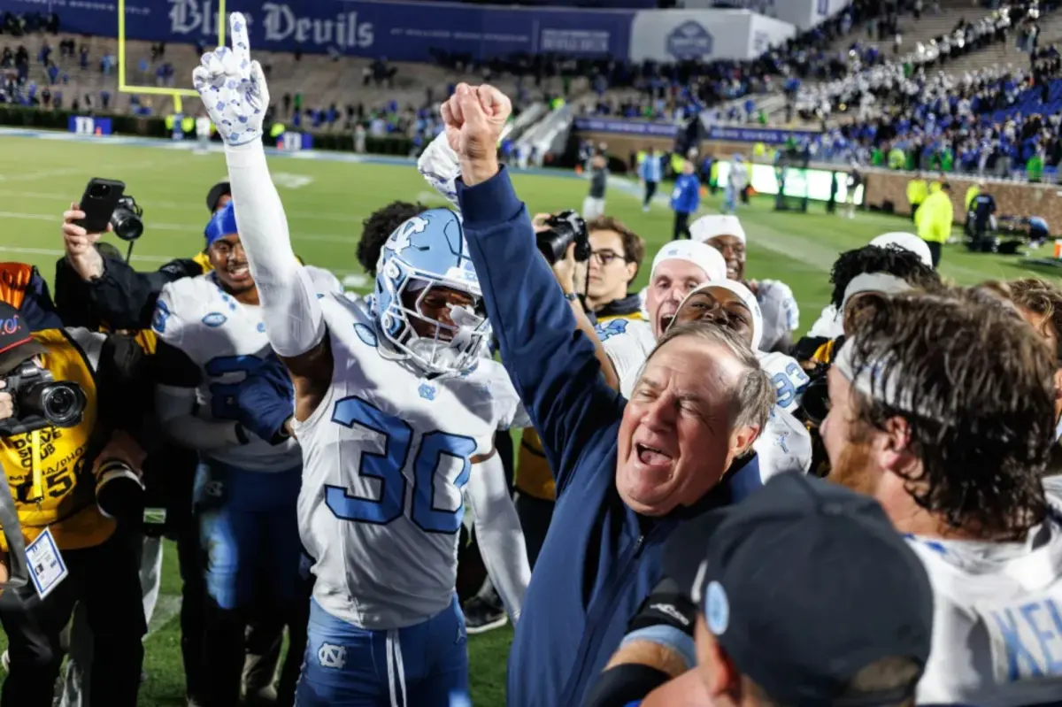Bill Belichick secures his first victory against Duke, matching the 2025 win total in just six games.