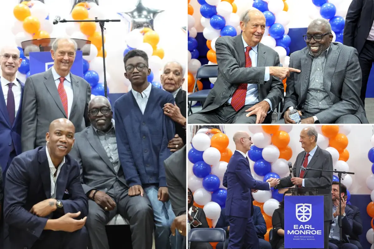 Bill Bradley and Earl Monroe come together at Bronx ribbon cutting event
