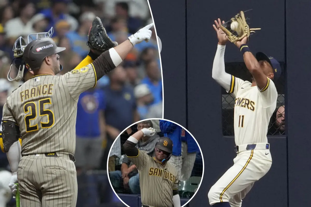 Brewers defeat Padres in NLDS after Ty France's home run strikes the roof