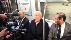 Bruce Blakeman takes NYC subway to criticize Hochul on public safety issues