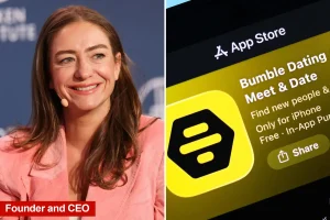 Bumble is discussing a $1 billion deal to become a private company with a Silicon Valley investment firm as the dating app faces challenges.