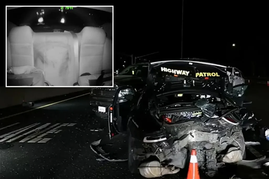 Driver asleep at the wheel crashes Tesla into California patrol car, injuring two officers
