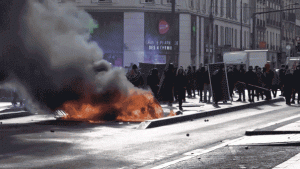 Emmanuel Macron claims that free speech has boundaries as protests erupt in France
