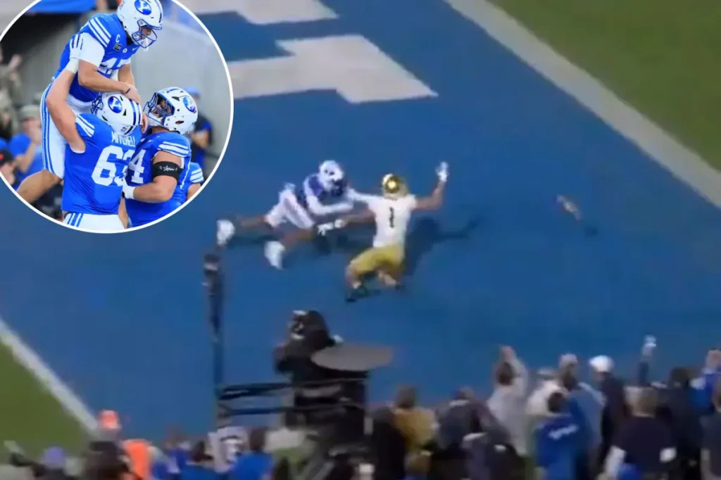 Exciting BYU-Notre Dame ending overshadowed by two controversies on the final play