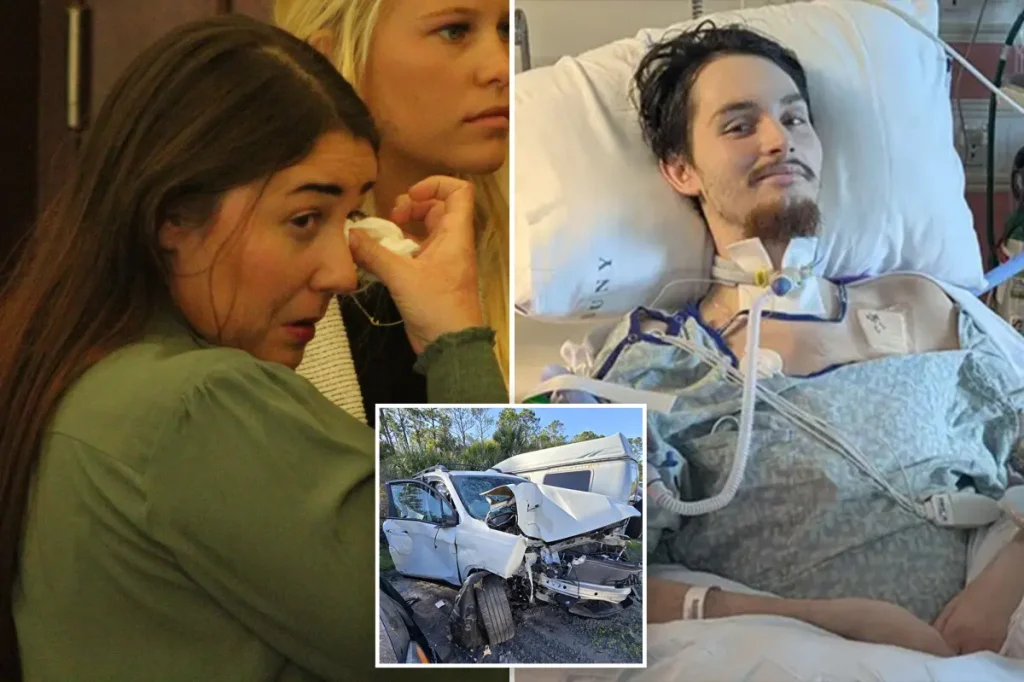 Girlfriend found guilty of murdering her partner by crashing into trees at nearly 100 mph after discovering she was pregnant