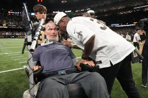Gleason sends a Monday Night Football caution to Peyton Manning, saying 'I would strike your forehead'